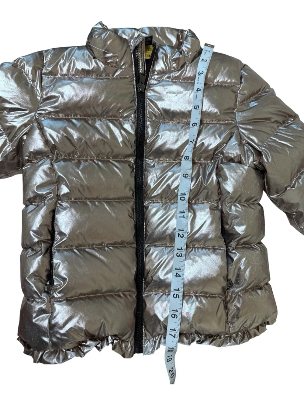 Ralph Lauren Silver Metallic Kids Puffer Jacket